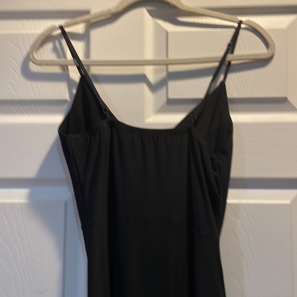 Okakie Black Jersey Knit Draped Asymetrical Deep V-Neck Dress S - Picture 7 of 8
